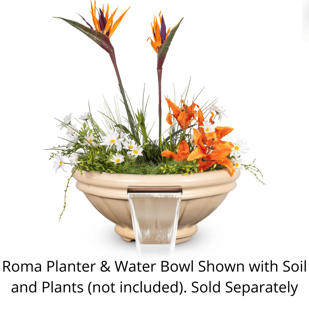 The Outdoor Plus Round Roma Planter &amp; Water Bowl - GFRC Concrete