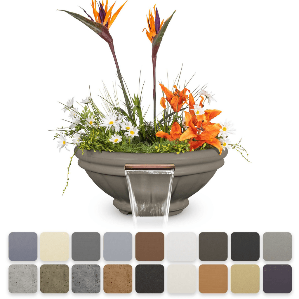 The Outdoor Plus Round Roma Planter &amp; Water Bowl - GFRC Concrete