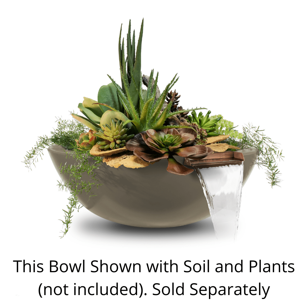 The Outdoor Plus Round Sedona Planter &amp; Water Bowl - GFRC Concrete