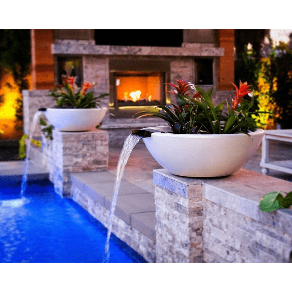 The Outdoor Plus Round Sedona Planter &amp; Water Bowl - GFRC Concrete