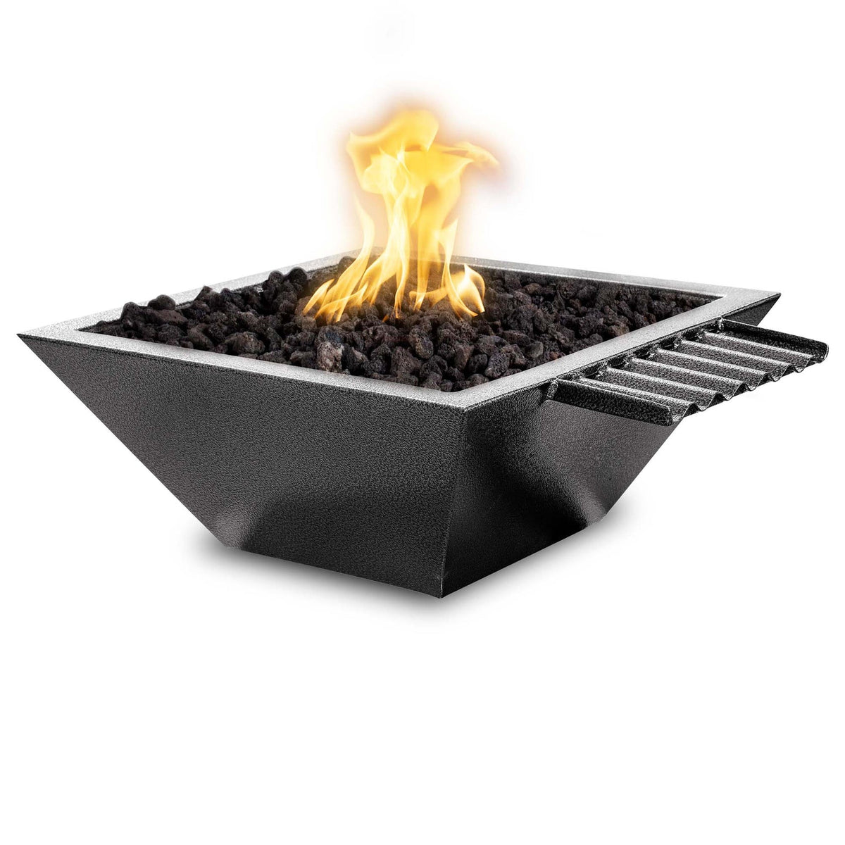 The Outdoor Plus Square 24&quot; Maya Fire &amp; Water Bowl - Powder Coated Metal