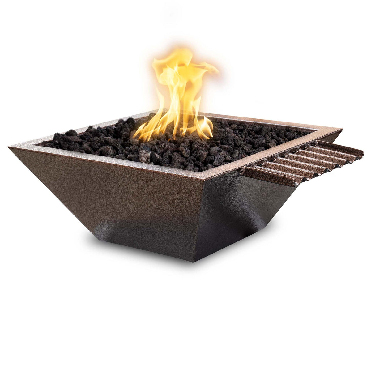 The Outdoor Plus Square 24&quot; Maya Fire &amp; Water Bowl - Powder Coated Metal