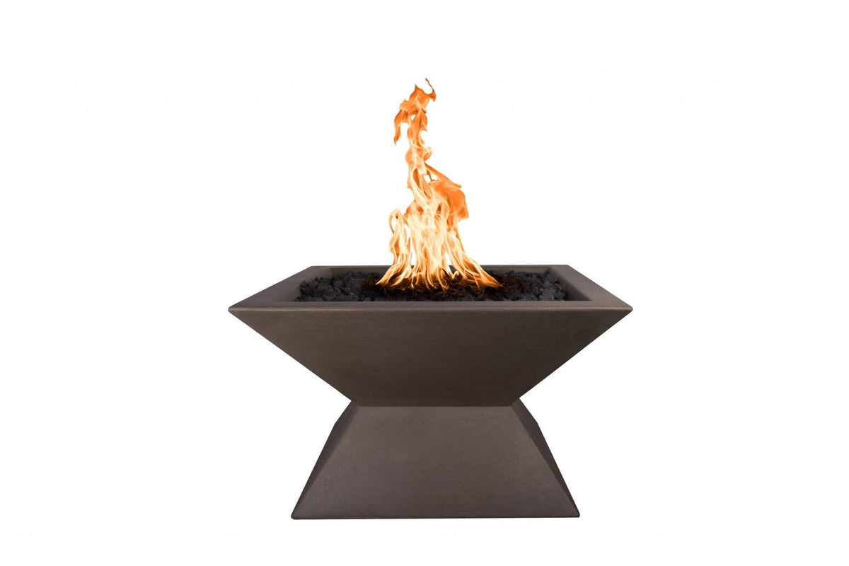 The Outdoor Plus 30&quot; Square Uxmal Fire Pit - GFRC Concrete - Electronic Ignition System