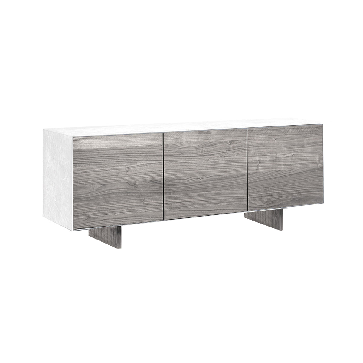 Bellini Italian Home Thin Sideboard White Body Grey Ash Doors