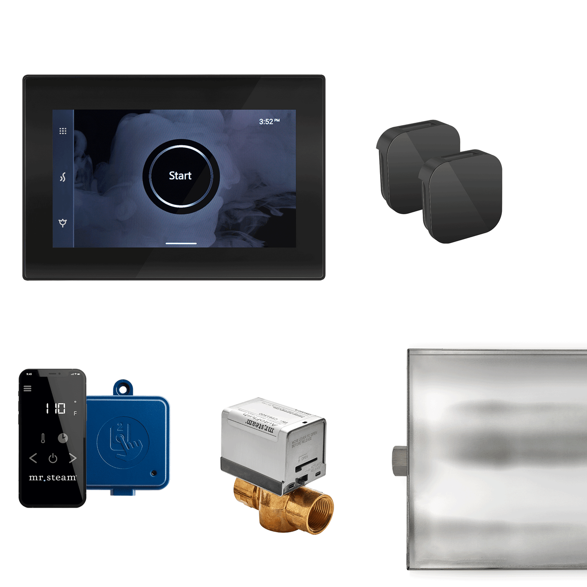 XBTLRBKXMB_Mr. Steam_XButler Max Steam Shower Control Package with iSteamX Control and Aroma Glass SteamHead
