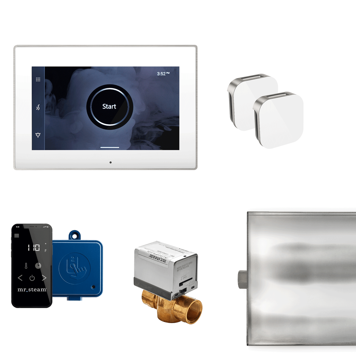 XBTLRWHXBN_Mr. Steam_XButler Max Steam Shower Control Package with iSteamX Control and Aroma Glass SteamHead