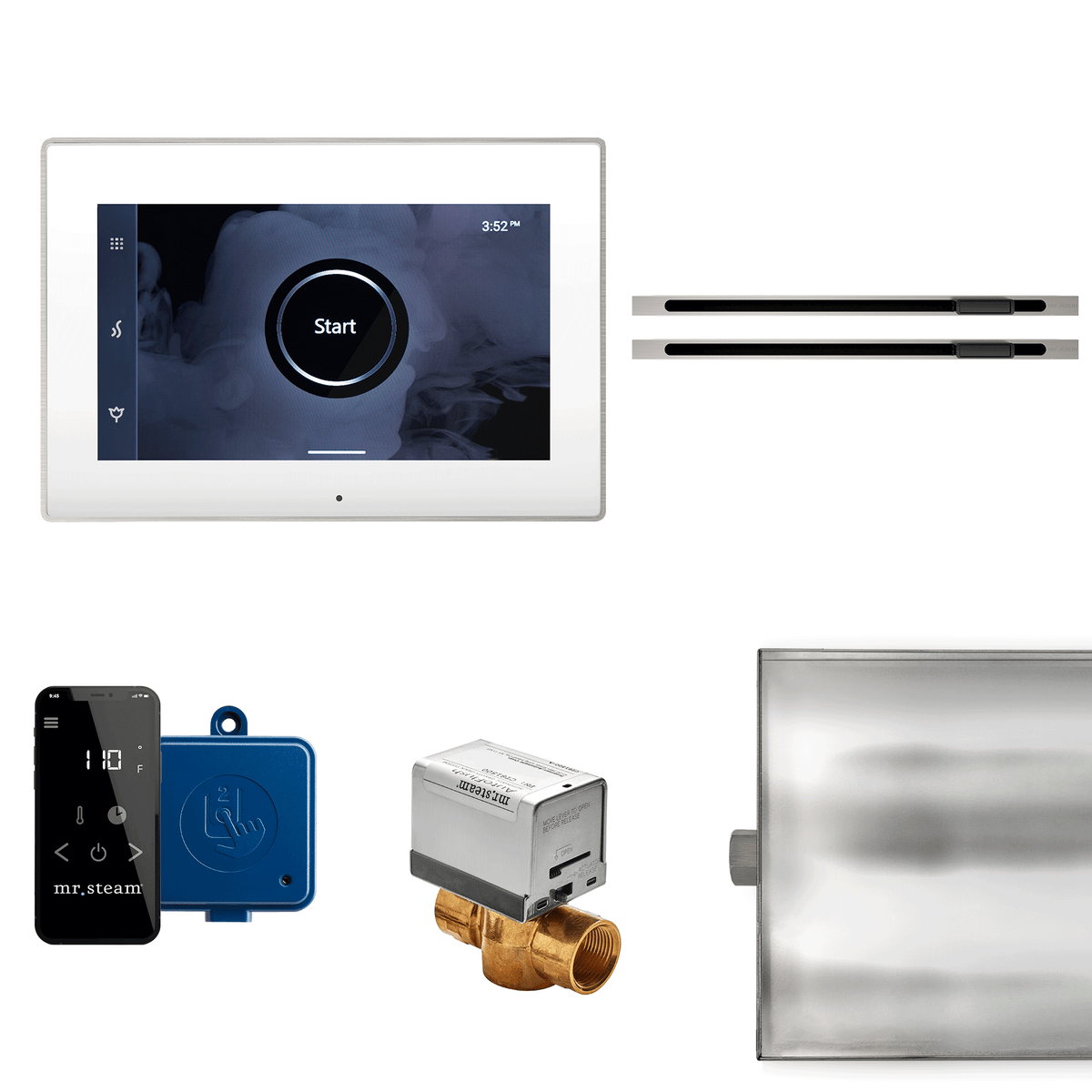 XBTLRWHXLBN_Mr. Steam_XButler Max Linear Steam Shower Control Package with iSteamX Control and Linear SteamHead