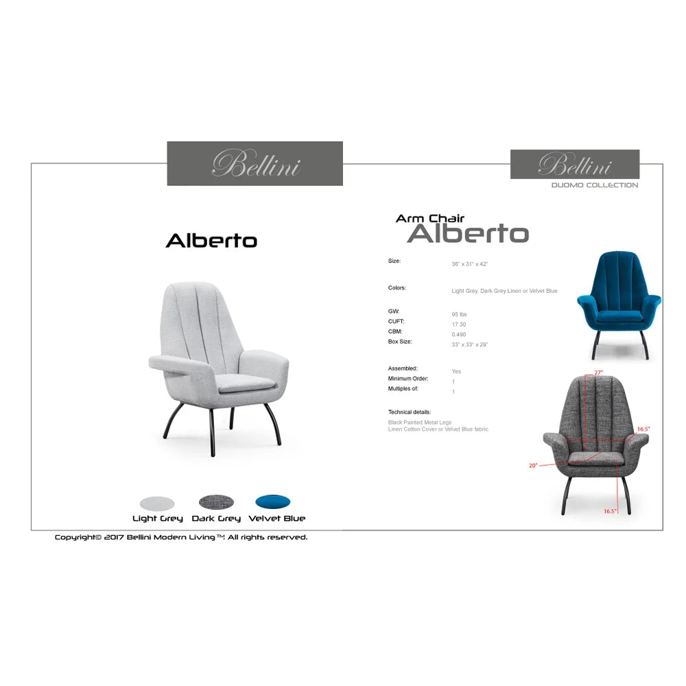 Bellini Italian Home Alberto Accent Chair