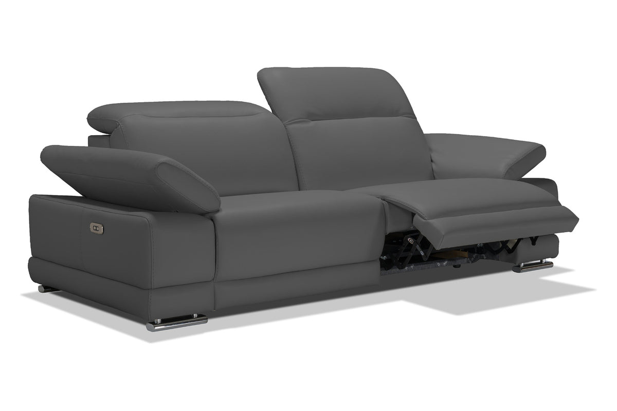 Bellini Italian Home Escape Sofa Collection Allegro - Full Grain Leather with 2 Power Recliners and Power Headrests