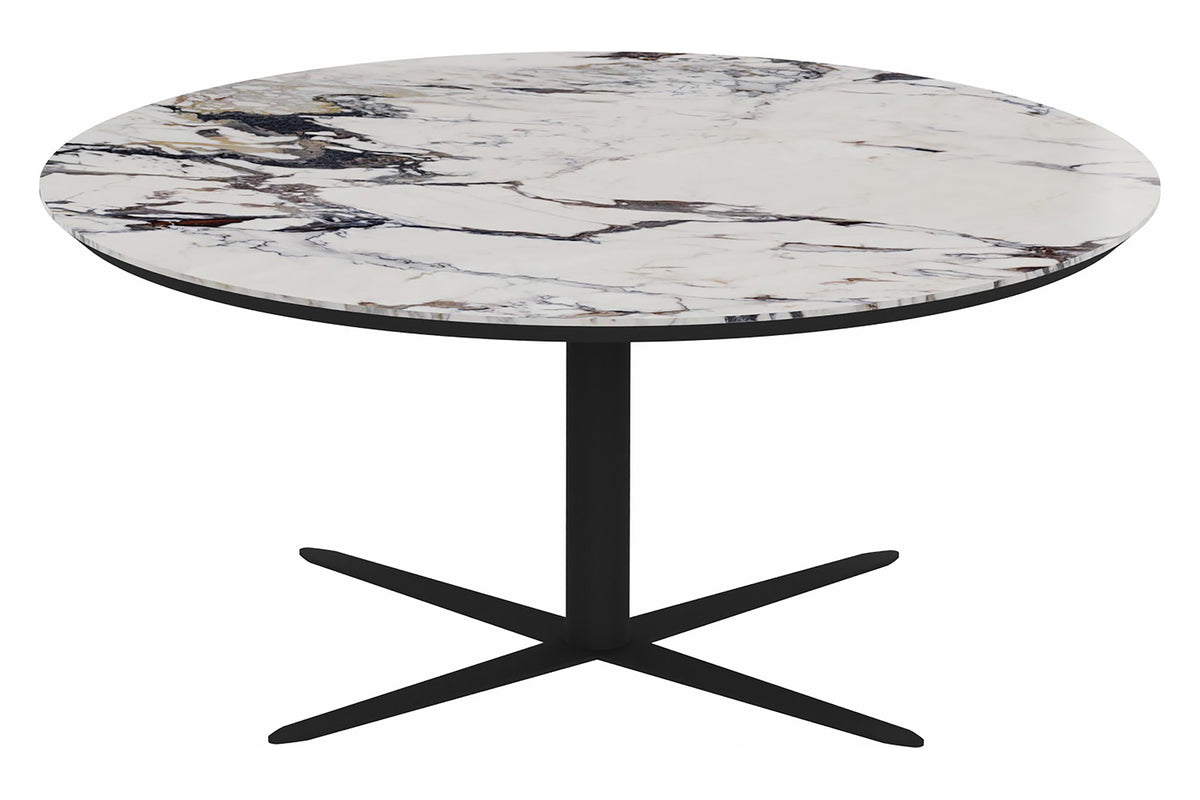 Bellini Italian Home Shiny Ceramic Top In Capraia with Metal Legs, Dimensions: Dia 39&quot;x17&quot;