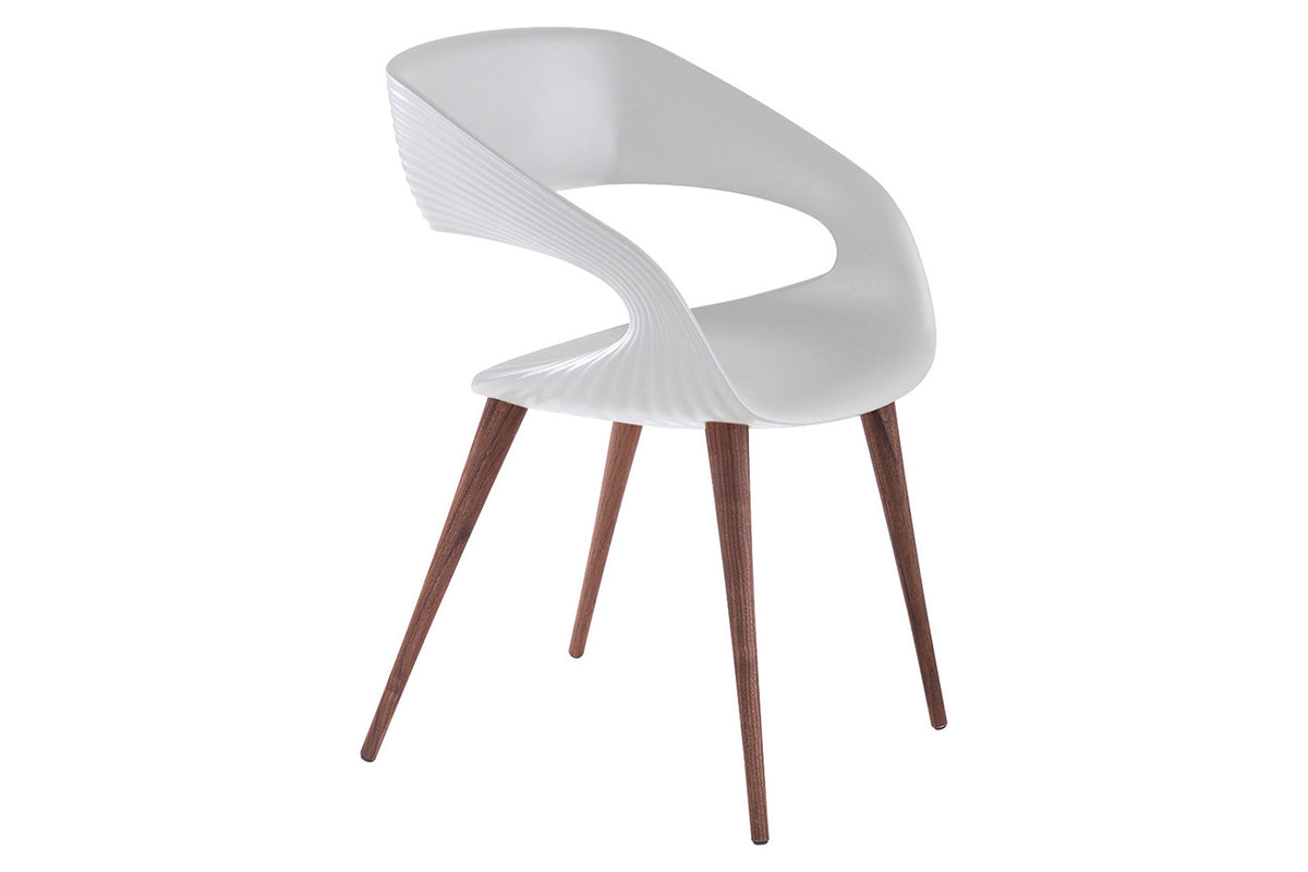 Bellini Italian Home Shape Dining Chair with Wood Legs