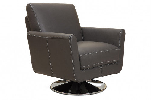 Bellini Italian Home Syria Swivel Chair Collection Allegro - Full Grain Leather Swivel Chair with Chrome Base,Dimensions: 30&quot;x33&quot;x33.5&quot;, Seat Height: 18&quot;, Arm Height: 25&quot;