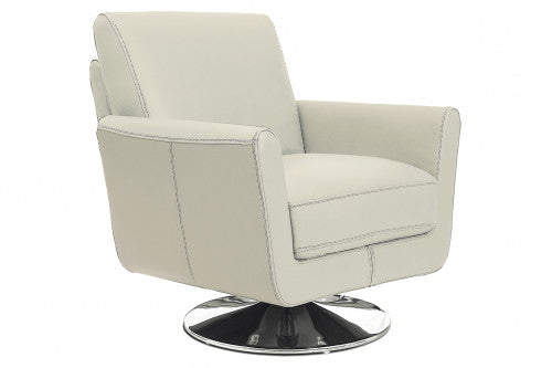 Bellini Italian Home Syria Swivel Chair Collection Allegro - Full Grain Leather Swivel Chair with Chrome Base,Dimensions: 30&quot;x33&quot;x33.5&quot;, Seat Height: 18&quot;, Arm Height: 25&quot;