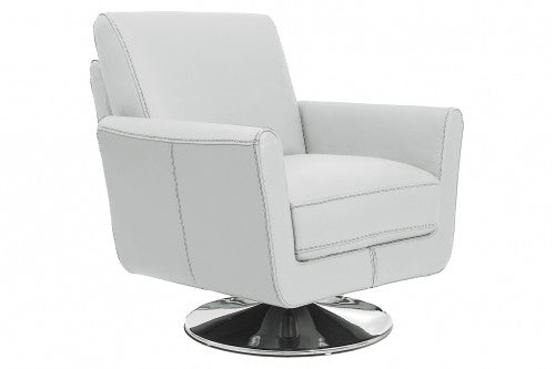 Bellini Italian Home Syria Swivel Chair Collection Allegro - Full Grain Leather Swivel Chair with Chrome Base,Dimensions: 30&quot;x33&quot;x33.5&quot;, Seat Height: 18&quot;, Arm Height: 25&quot;