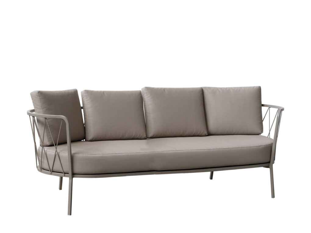 Bellini Italian Home Sofa with 1 Seat Cushion and 4 Back Cushions, Metal Frame Design, Water and Uv Resistant Material, Easy To Clean Material and Metals Are Coated with Qualicoat Thermosetting Powders, Dimensions: 85&quot;x30&quot;x33&quot;, Seat Height: 18&quot;