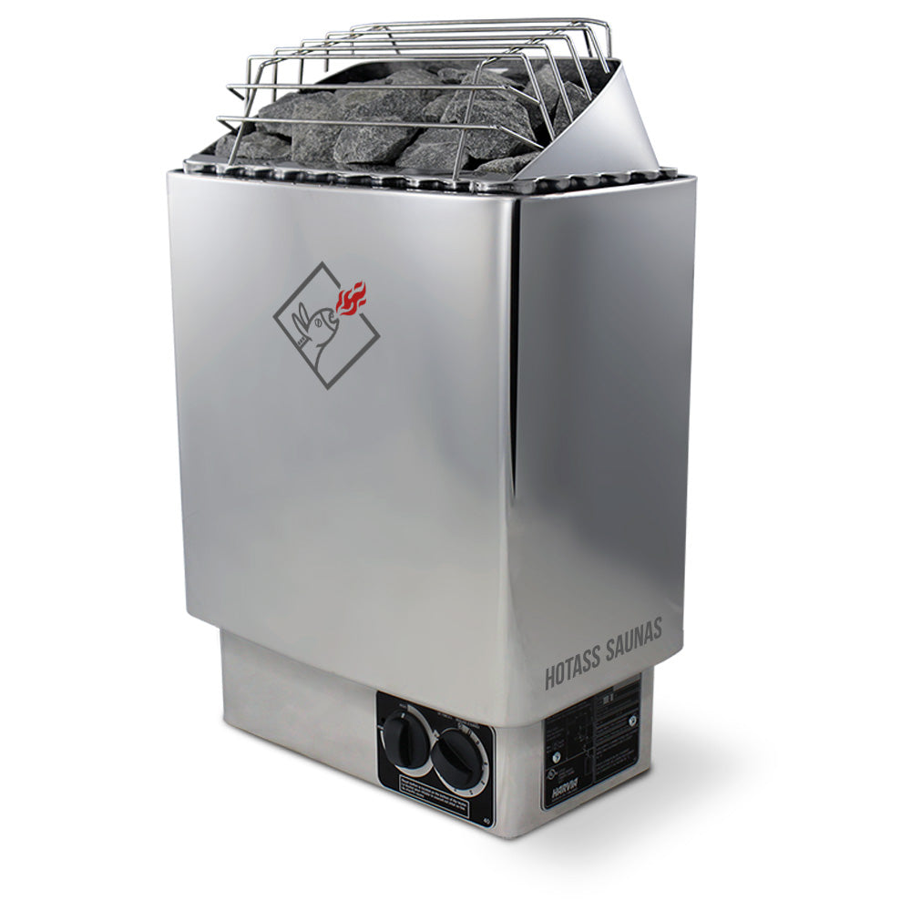 H300_HotAss HomeHeat Series 3kW Stainless Steel Sauna Heater at 240V 1PH with Whisper-Quiet Built-in Time and Temperature Controls_Heater