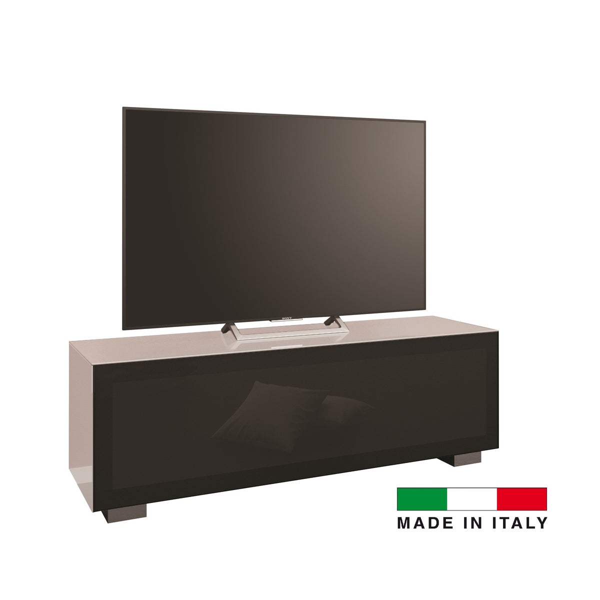 Bellini Italian Home Magic TV Stand Black Door and White Body