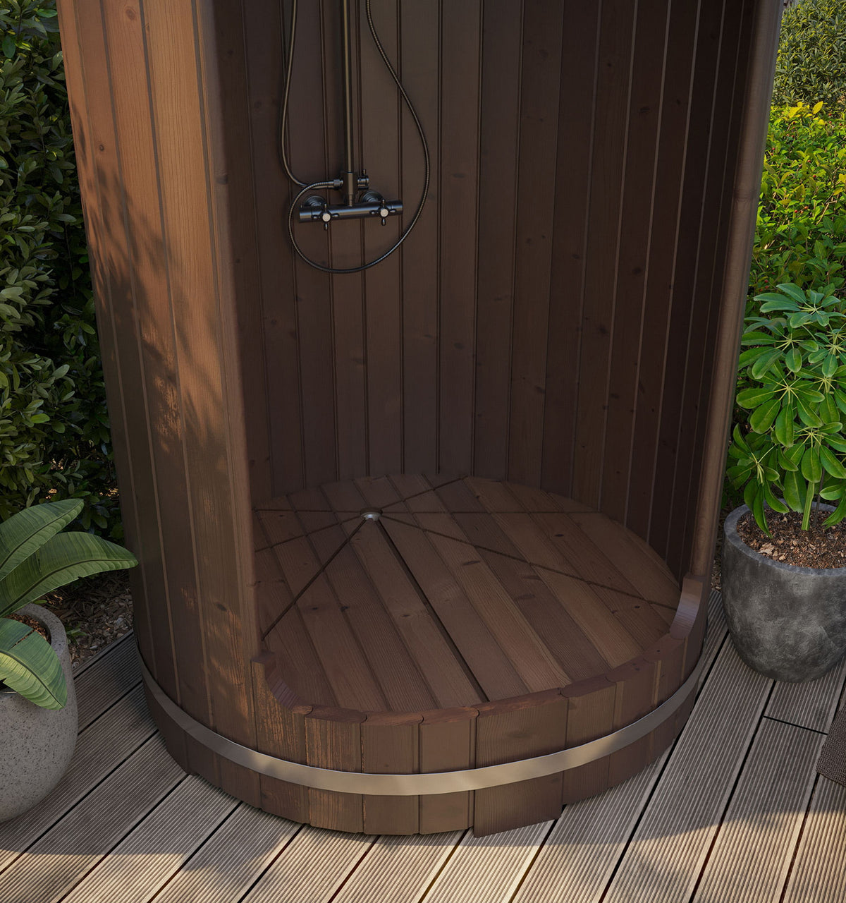 SaunaLife Barrel Shower Model R3, Rain-Series Outdoor Barrel Shower Kit 53&quot;W x 90&quot;H [Free Shipping]