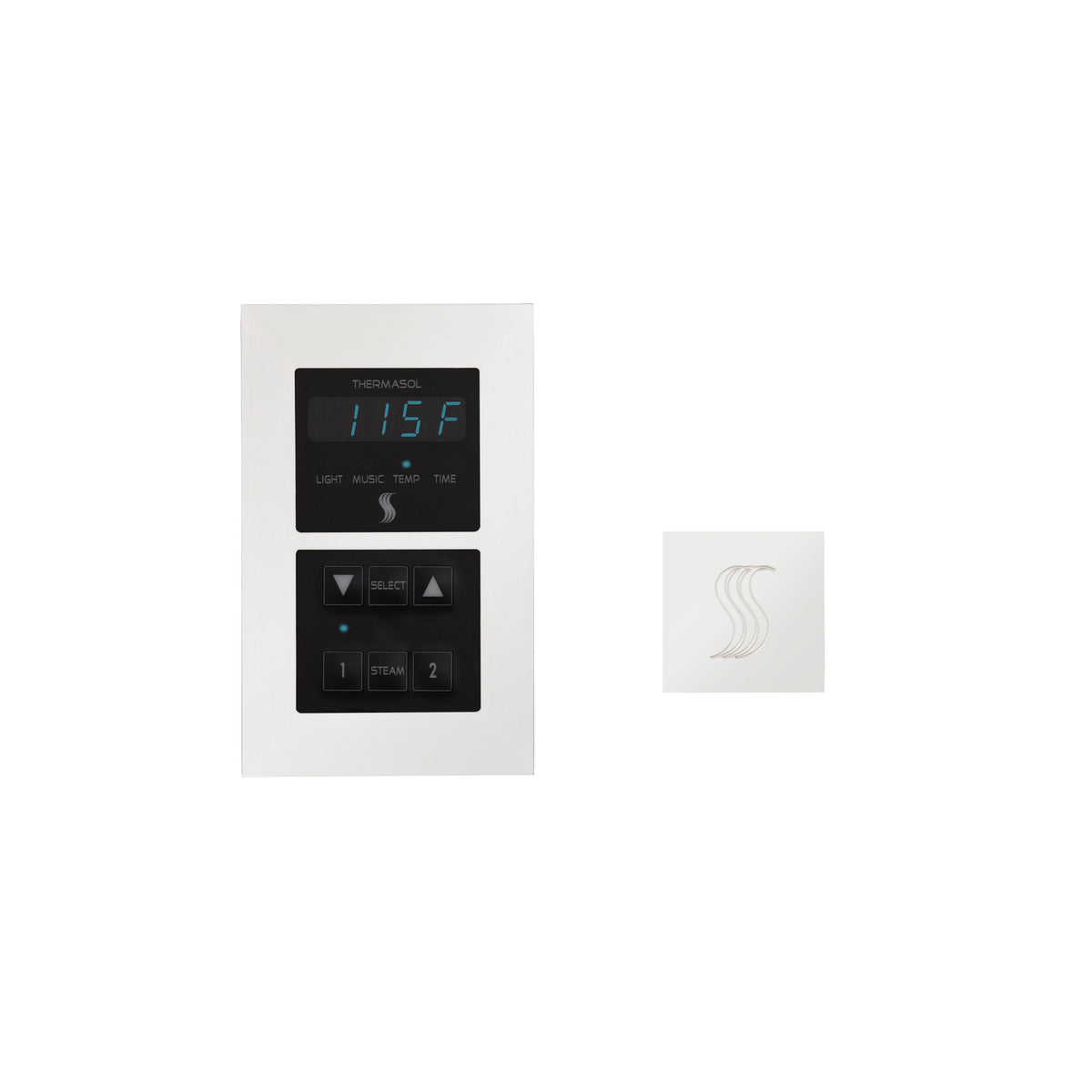 SEMR-SVSQ-WHT_ThermaSol_Signature Series Control and Steam Head Kit Square