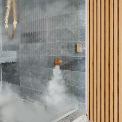 ThermaSol Steam Shower The Total Wellness Package with 7&quot; ThermaTouch Round