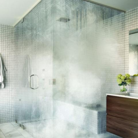 ThermaSol Steam Shower The Total Wellness Hydrovive Package with 7&quot; ThermaTouch and Square