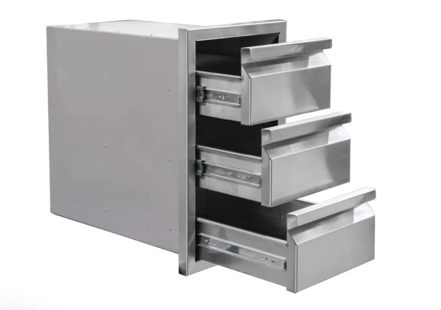 The Outdoor Plus Triple Access Drawers (Commercial Grade 304 Stainless Steel Construction)