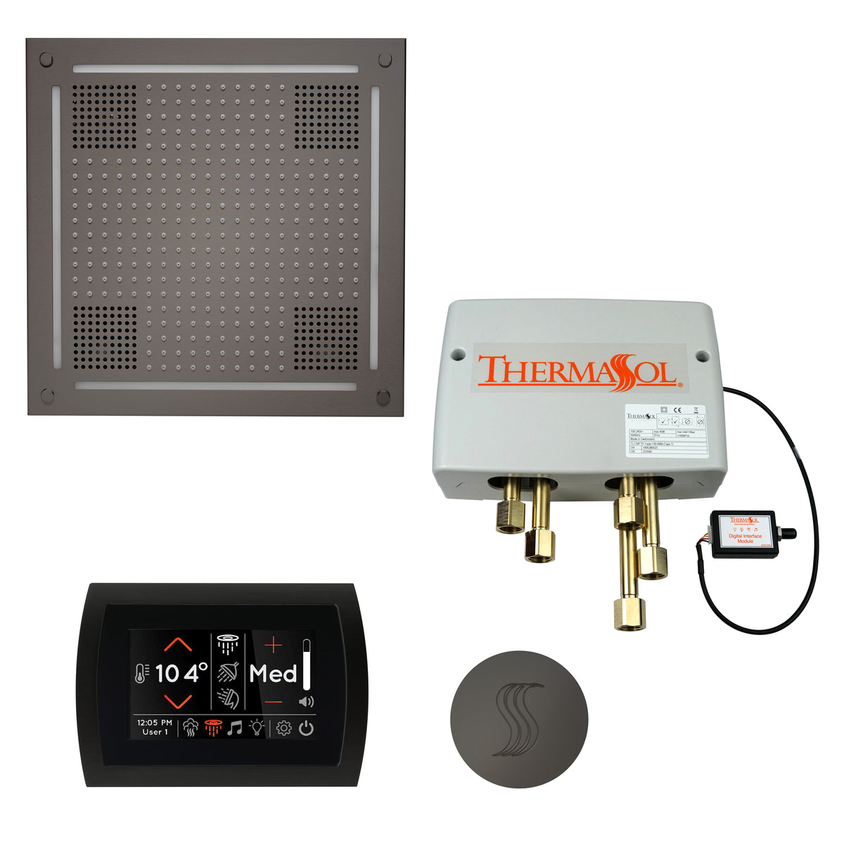 TWPHSR-BN_ThermaSol_Steam Shower The Total Wellness Package Hydrovive with SignaTouch Round