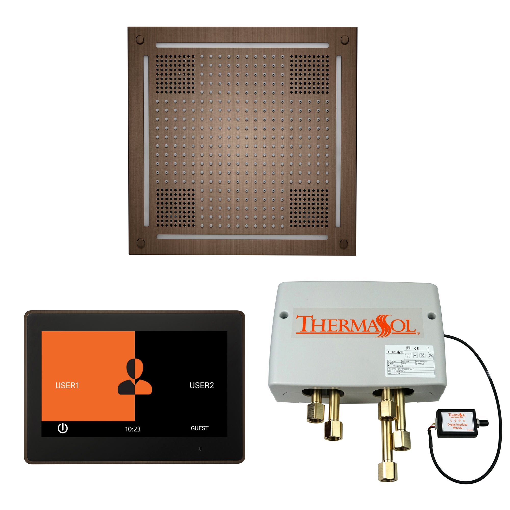 WHSP10S-AB_ThermaSol_Steam Shower The Wellness Hydrovive Shower Package with 10" ThermaTouch Square