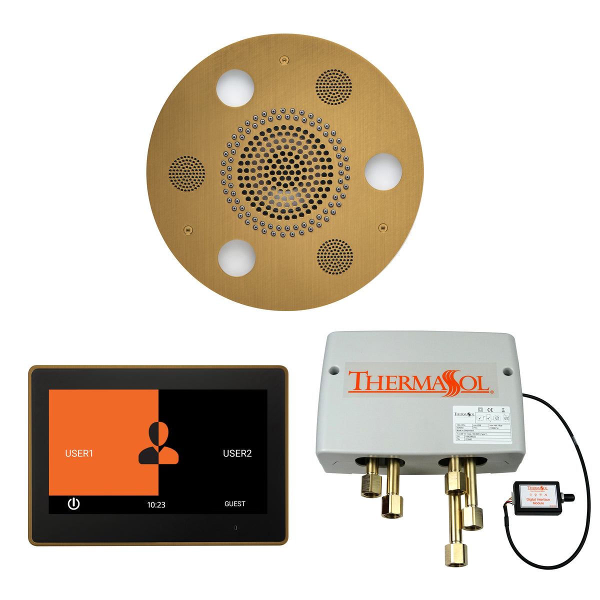 ThermaSol Steam Shower The Wellness Shower Package with 10&quot; ThermaTouch Round