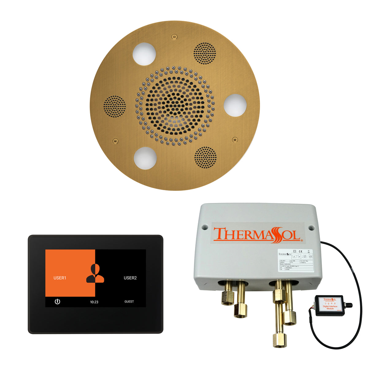 WSP7R-AB_ThermaSol_Steam Shower The Wellness Shower Package with 7&quot; ThermaTouch Round