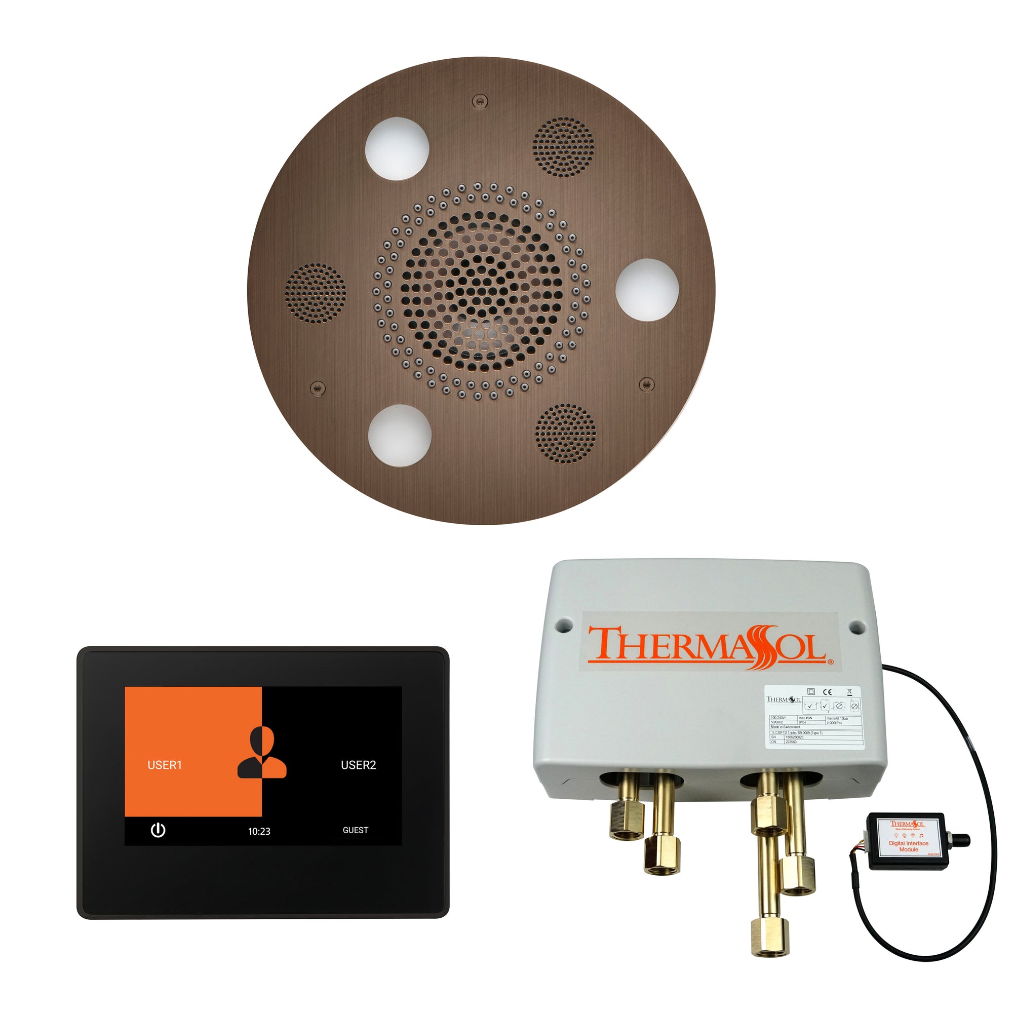 WSP7R-AB_ThermaSol_Steam Shower The Wellness Shower Package with 7" ThermaTouch Round