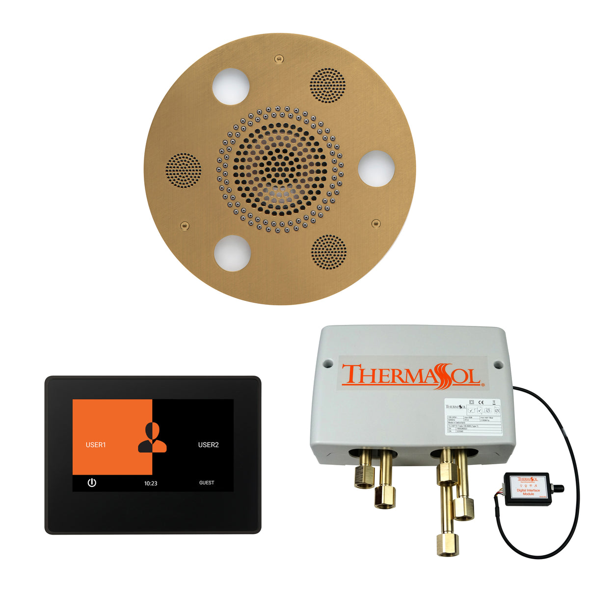 WSP7R-SB_ThermaSol_Steam Shower The Wellness Shower Package with 7&quot; ThermaTouch Round