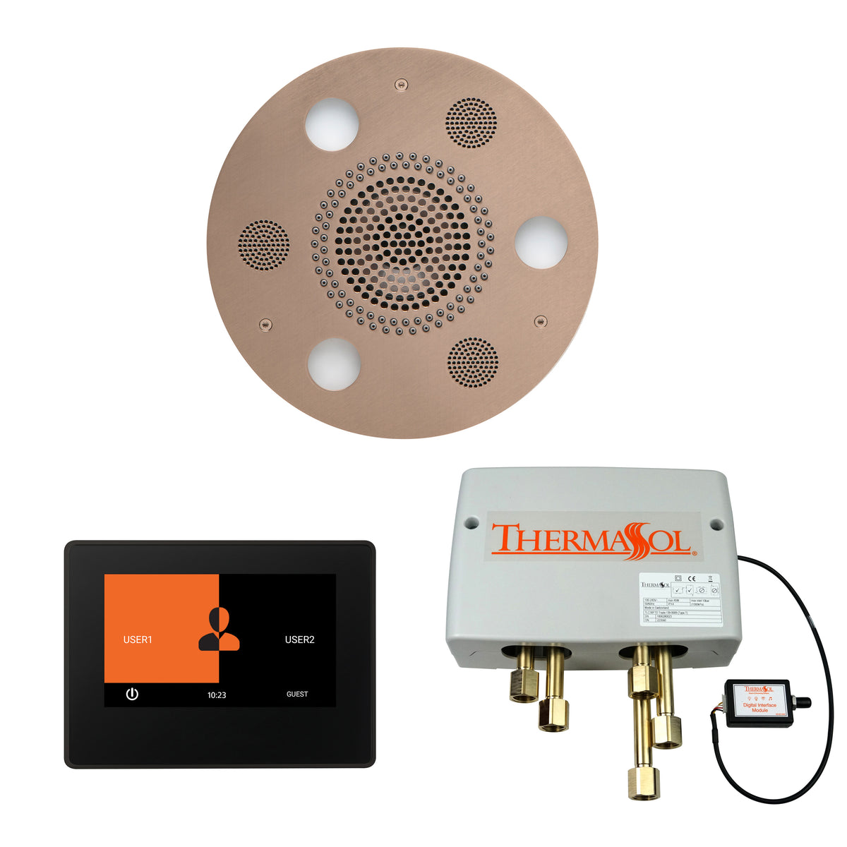 WSP7R-SN_ThermaSol_Steam Shower The Wellness Shower Package with 7&quot; ThermaTouch Round