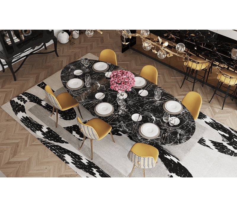 Boca do Lobo Pietra Oval Xl Nero Marquina Dining